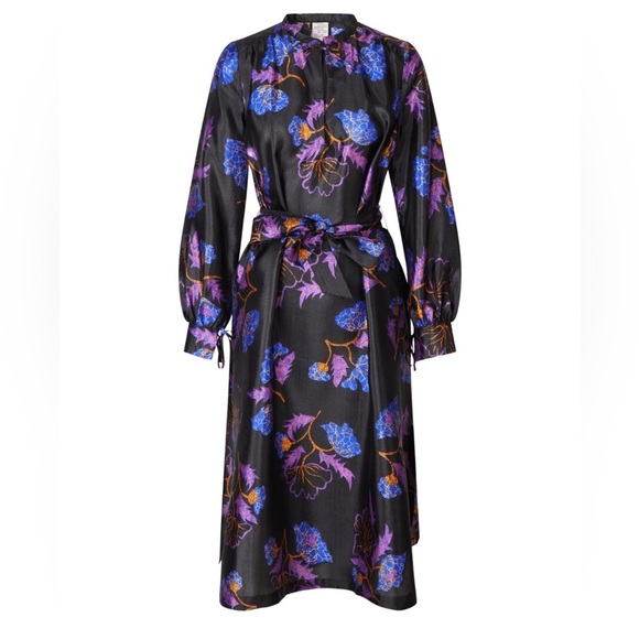 NWT BAUM UND PFERDGARTEN Aradin Dress in Black Ginkgo Floral Black Loose Size 36 - Picture 14 of 14